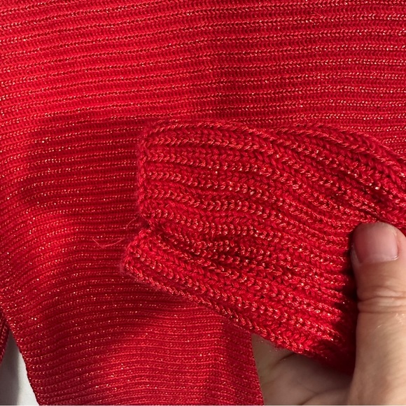 Lauren Ralph Lauren metallic red dolman sleeve sweater, sz PS, fall, holidays - Picture 5 of 10